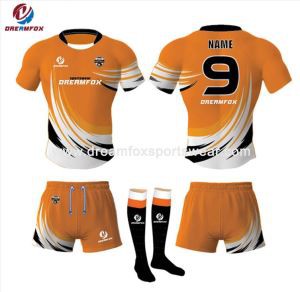 Großhandelsberufs-Trainings-kundenspezifisches sublimiertes Streifen-Rugby-Team Jersey
